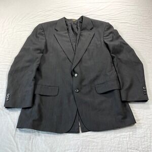 Towncraft Blazer Mens 42R Gray Pinstripe Polyester Wool Blend Sport‎ Coat Jacket